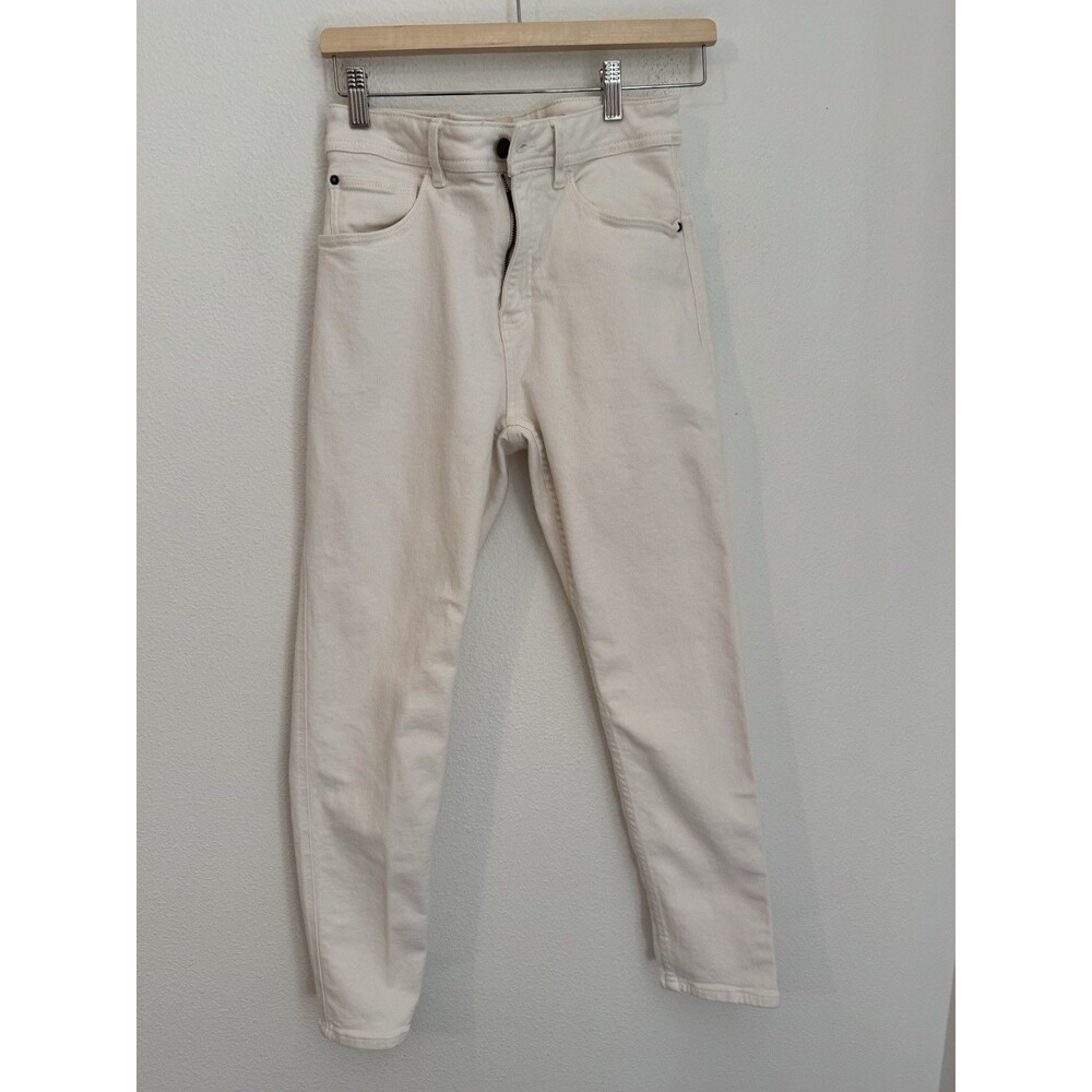 Sezane Jeans Womens White High Rise Skinny Stretch Denim 5 Pocket Size 40/8